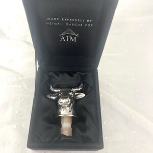 Bottle stopper Neiman Marcus longhorn bull gift bar